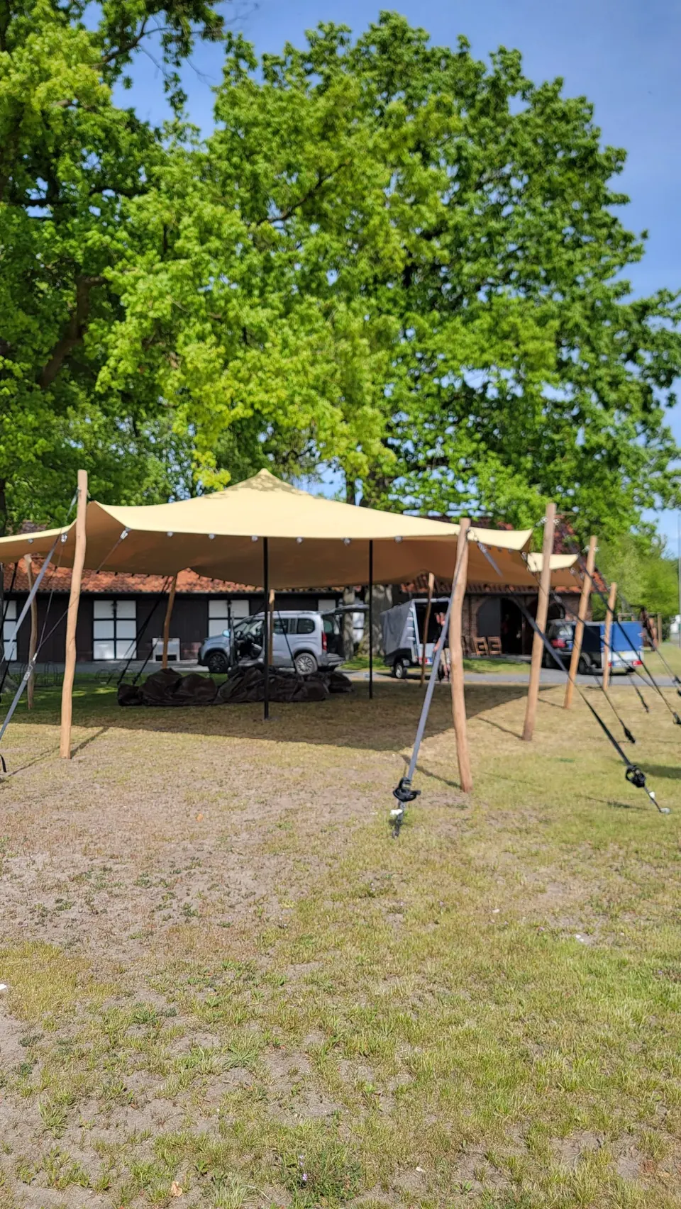 Stretchzelt von Piumer Eventverleih auf einer Wiese