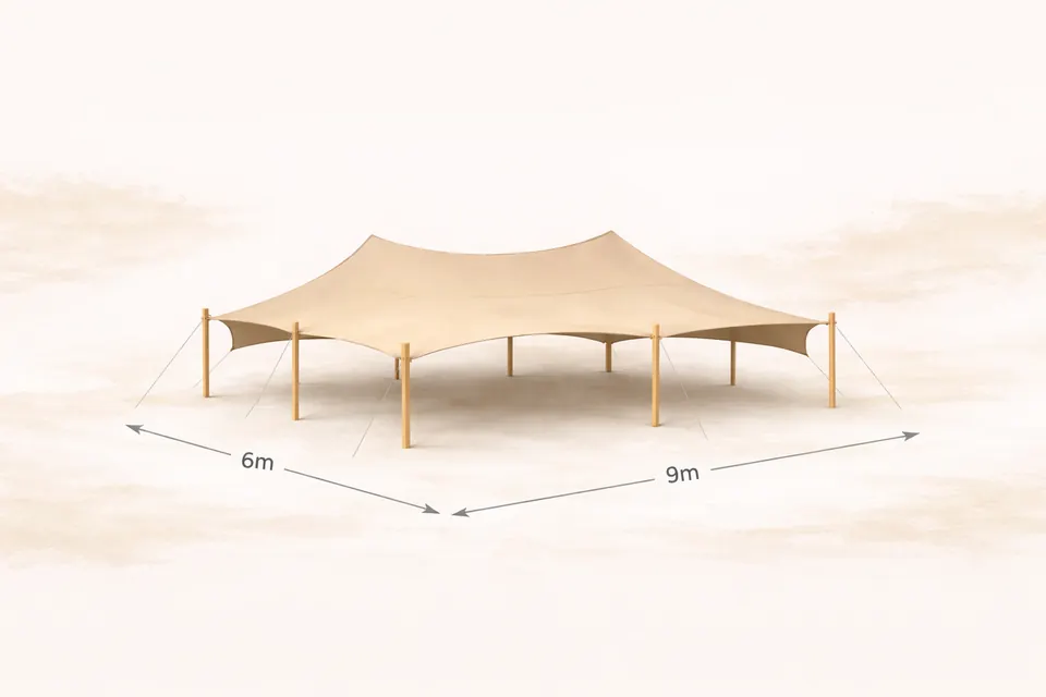 Stretchzelt 6x9m für 45-60 Personen